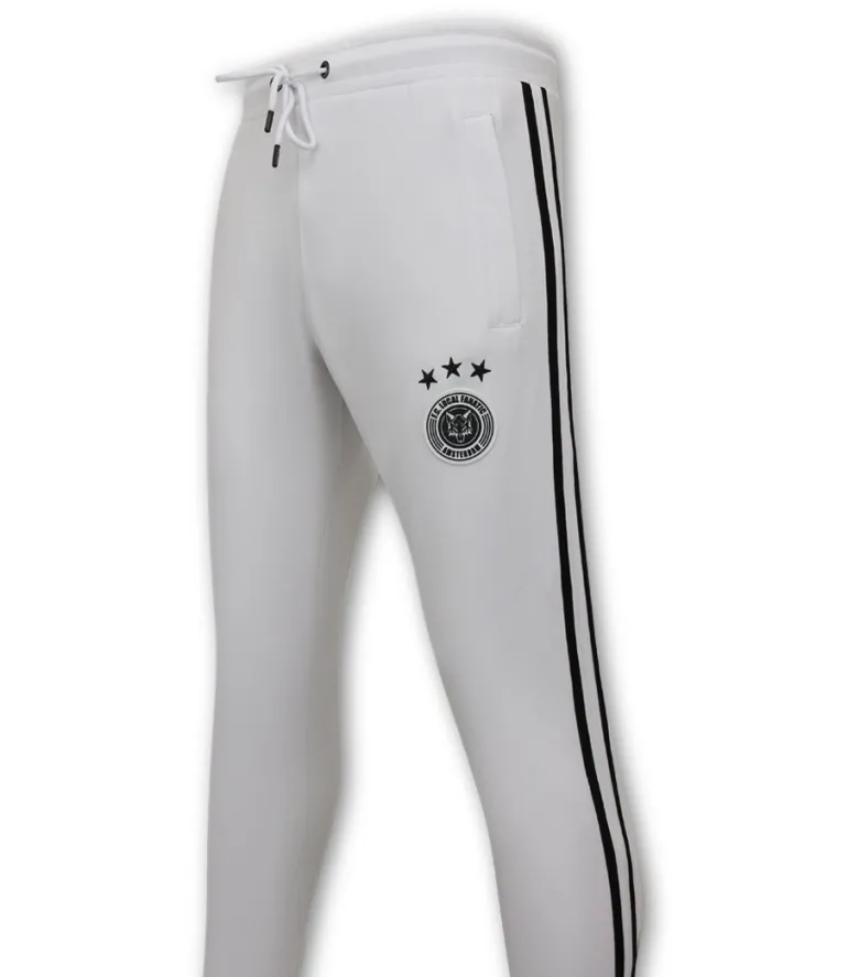 Trainingspak Heren - Double Striped - Wit / Zwart