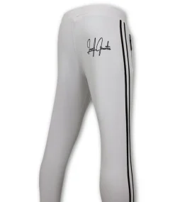 Trainingspak Heren - Double Striped - Wit / Zwart