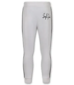 Trainingspak Heren - Double Striped - Wit / Zwart