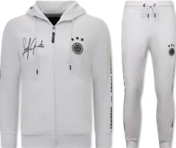 Trainingspak Heren - Hooded Ribbon - Wit / Zwart