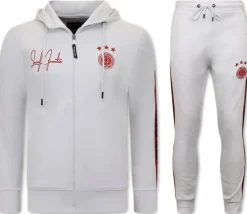 Trainingspak Heren - Hooded Ribbon - Wit / Rood