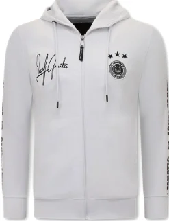 Trainingspak Heren - Hooded Ribbon - Wit / Zwart