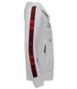 Trainingspak Heren - Hooded Ribbon - Wit / Rood