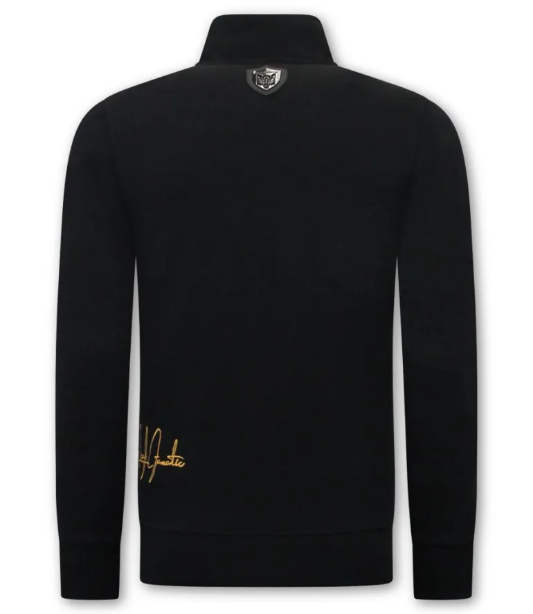 Trainingspak Heren - Hoodless Half Zipper - Zwart / Geel