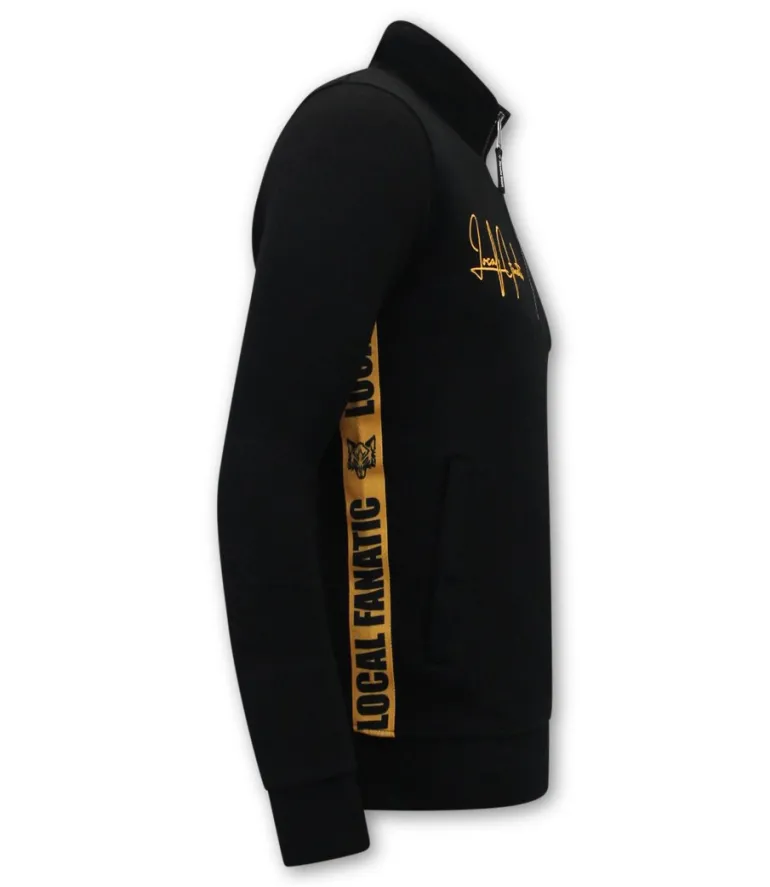 Trainingspak Heren - Hoodless Half Zipper - Zwart / Geel