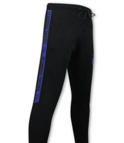 Trainingspak Heren - Hoodless Half Zipper - Zwart / Blauw