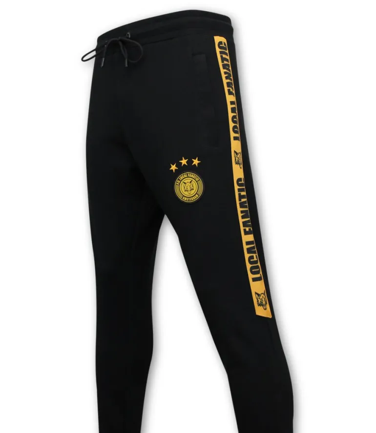 Trainingspak Heren - Hoodless Half Zipper - Zwart / Geel