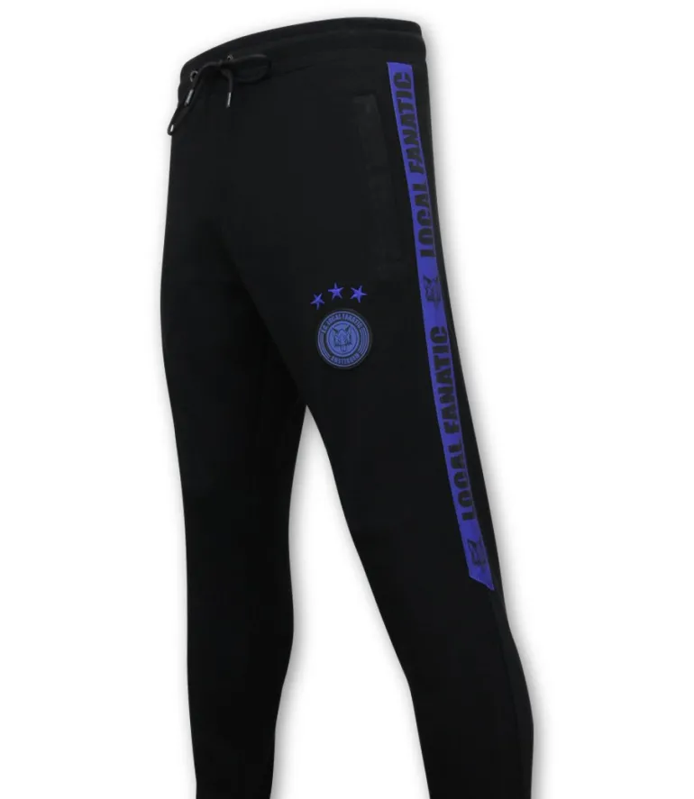 Trainingspak Heren - Hoodless Half Zipper - Zwart / Blauw