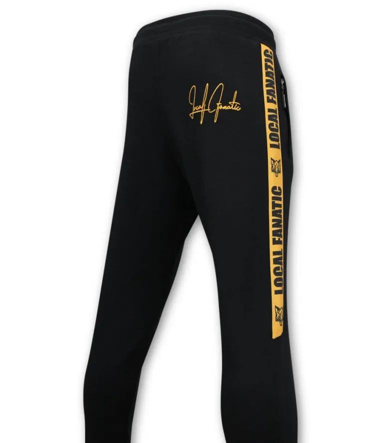 Trainingspak Heren - Hoodless Half Zipper - Zwart / Geel