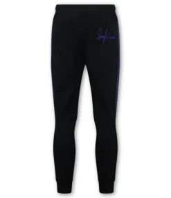 Trainingspak Heren - Hoodless Half Zipper - Zwart / Blauw