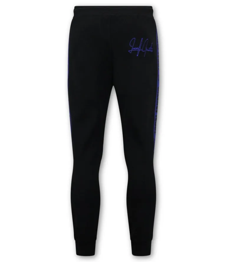 Trainingspak Heren - Hoodless Half Zipper - Zwart / Blauw