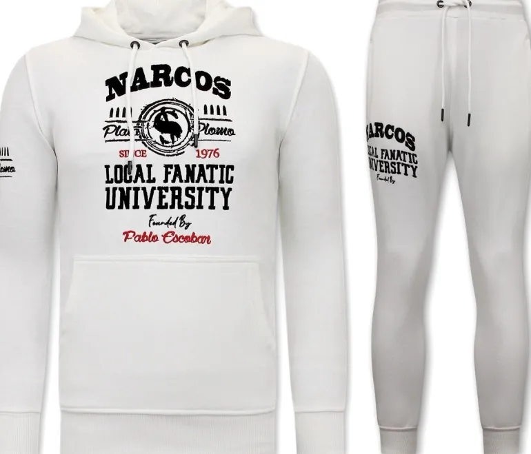 Trainingspak Heren - Narcos University - Wit