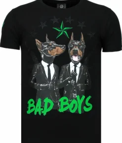 T-shirt Heren - Bad Boys Pinscher - Zwart