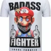 T-shirt Heren - Badass Fighter - Wit