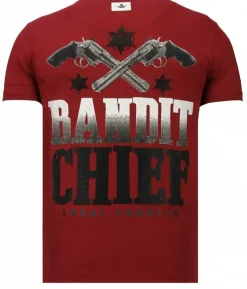 T-shirt Heren - Bandit Chief - Bordeaux