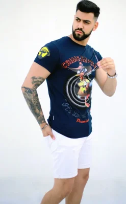 T-shirt Heren - Crime Empire - Blauw