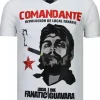 T-shirt Heren - El Comandante - Wit