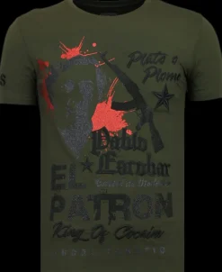 T-shirt Heren - El Patron Pablo Escobar - Groen