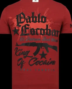 T-shirt Heren - El Patron Pablo Escobar - Bordeaux