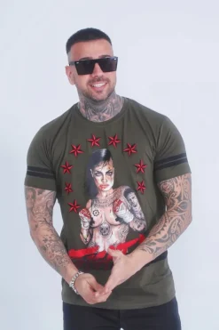 T-shirt Heren - Fighter! - Groen