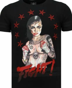T-shirt Heren - Fighter! - Zwart
