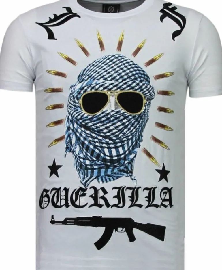 T-shirt Heren - Freedom Fighter - Wit