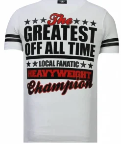 T-shirt Heren - Greatest Of All Time - Wit