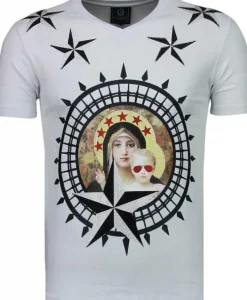T-shirt Heren - Holy Mary - Wit