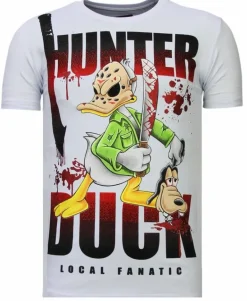 T-shirt Heren - Hunter Duck - Wit