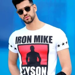 T-shirt Heren - Iron Mike Tyson - Wit