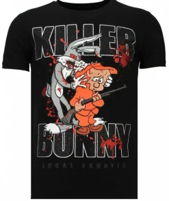 T-shirt Heren - Killer Bunny - Zwart