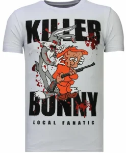 T-shirt Heren - Killer Bunny - Wit