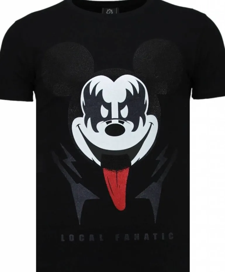 T-shirt Heren - Kiss My Mickey - Zwart