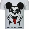 T-shirt Heren - Kiss My Mickey - Wit