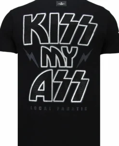 T-shirt Heren - Kiss My Mickey - Zwart