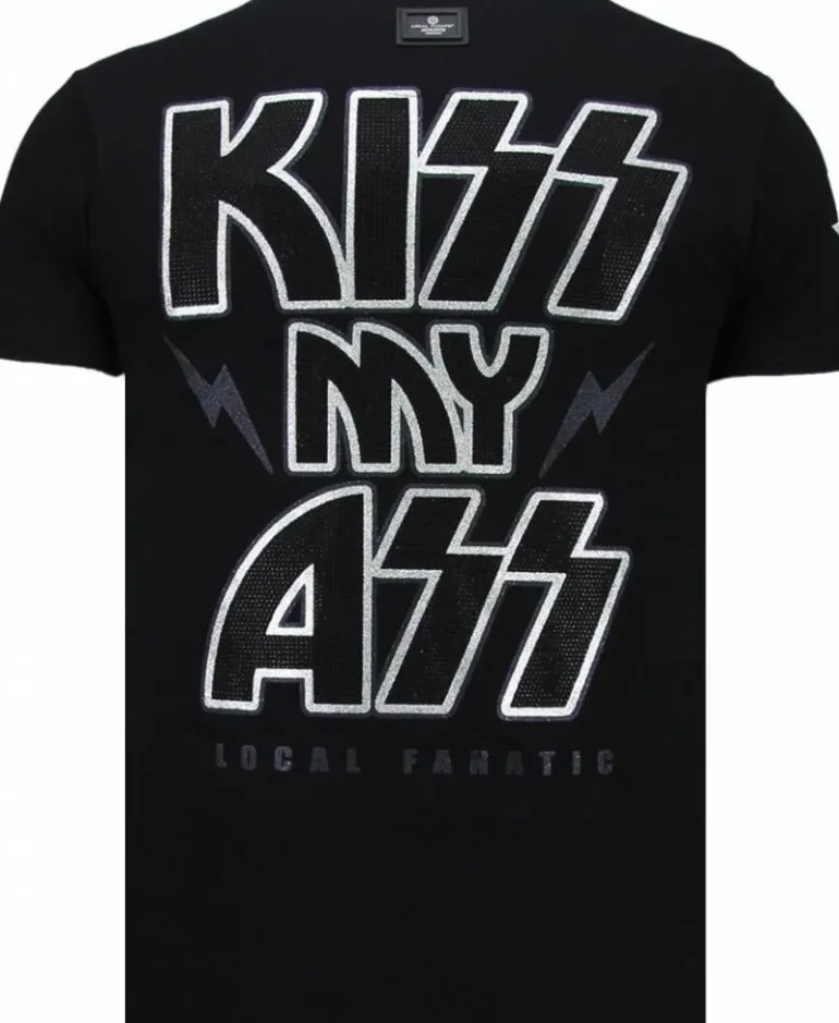 T-shirt Heren - Kiss My Mickey - Zwart
