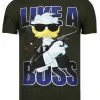 T-shirt Heren - Like A Boss - Groen