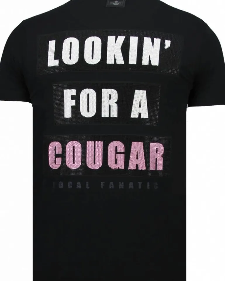 T-shirt Heren - Lookin' For A Cougar - Zwart