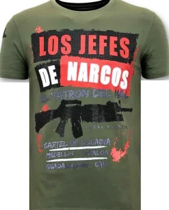 T-shirt Heren - Los Jefes De Narcos - Groen