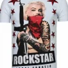 T-shirt Heren - Marilyn Rockstar - Wit