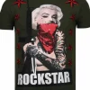 T-shirt Heren - Marilyn Rockstar - Groen