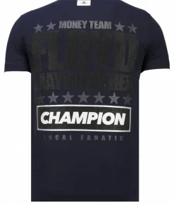 T-shirt Heren - Money Team Champion - Blauw