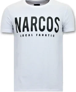 T-shirt Heren - Narcos - Wit