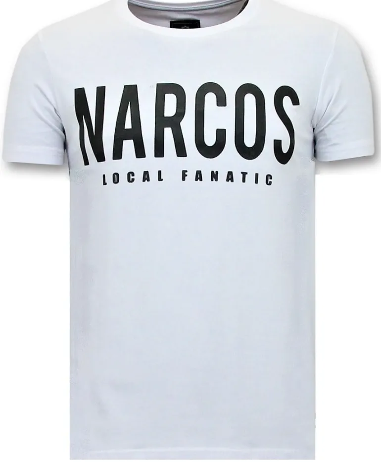 T-shirt Heren - Narcos - Wit