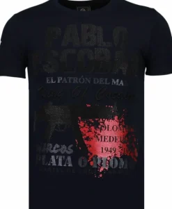 T-shirt Heren - Pablo Escobar Narcos - Blauw