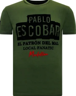T-shirt Heren - Pablo Escobar - Groen