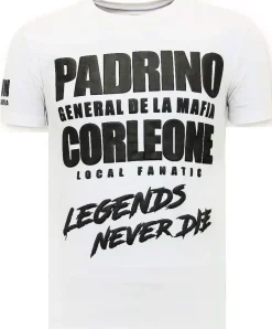 T-shirt Heren - Padrino Corleone - Wit