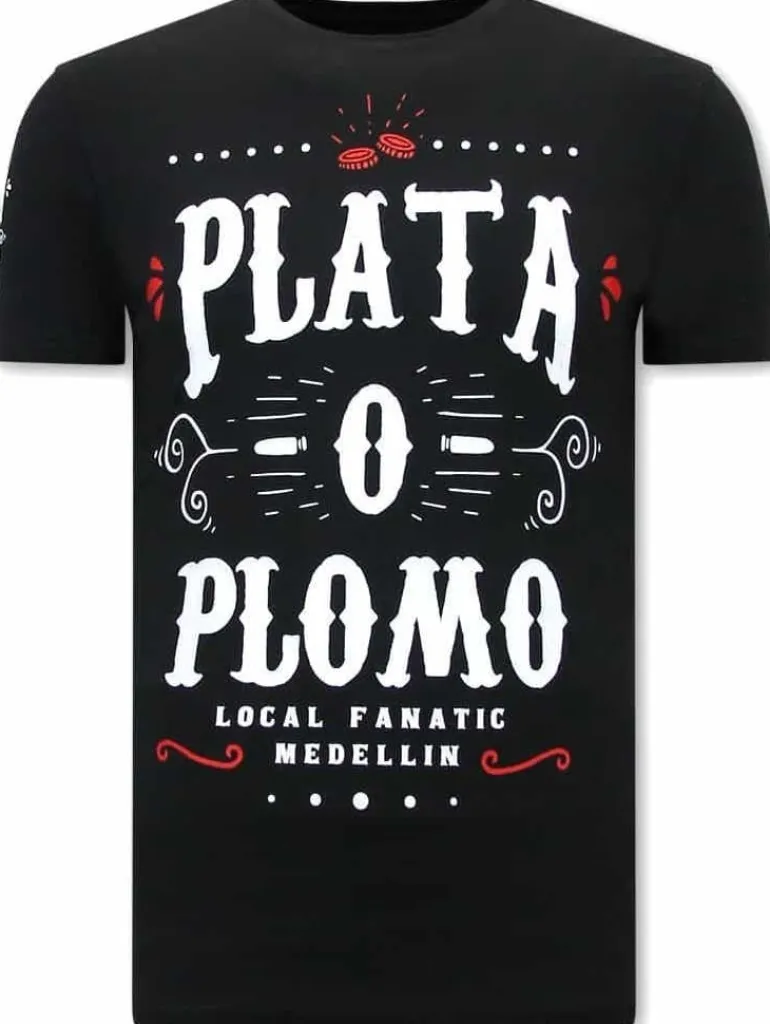 T-shirt Heren - Plata O Plomo - Zwart