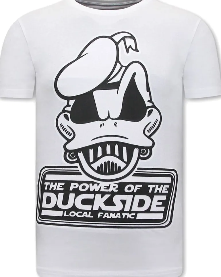 T-shirt Heren - Power Of Duckside - Wit