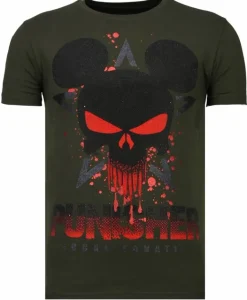 T-shirt Heren - Punisher Mickey - Groen